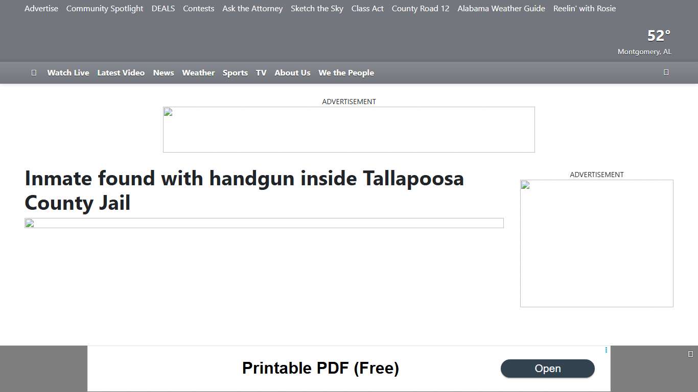 Inmate found with handgun inside Tallapoosa County Jail